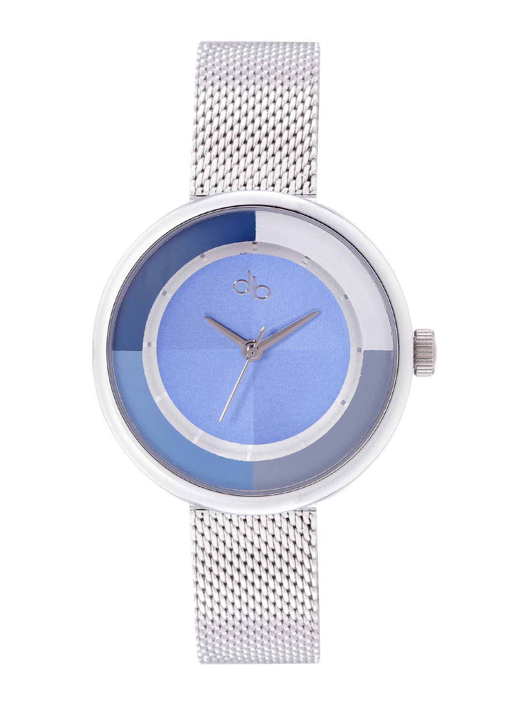 

DressBerry Women Silver-Toned Brass Dial & Steel Toned Stainless Steel Textured Straps Analogue Watch, Blue