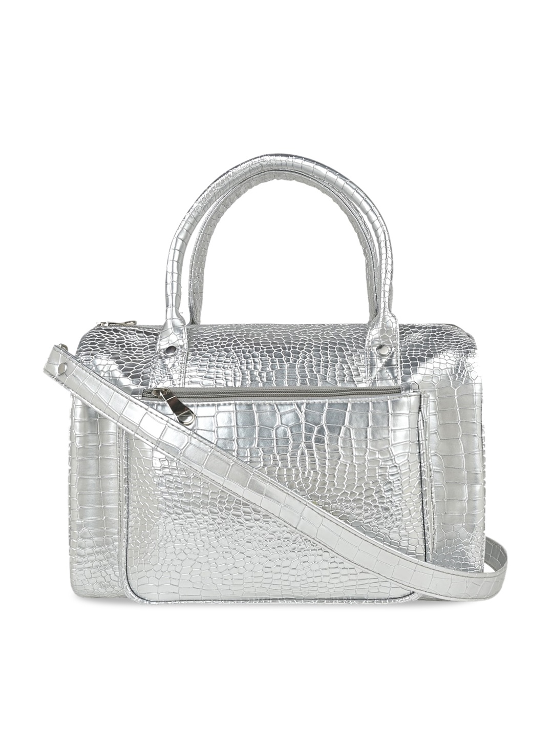 

Vdesi Textured Structured Handheld Bag, Silver