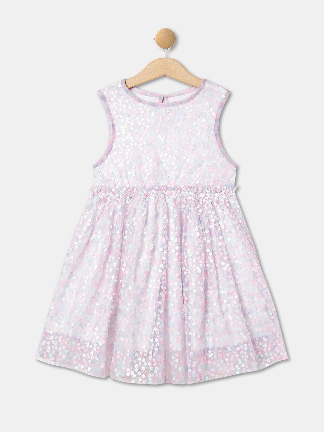 

R&B Girls Floral Print Fit & Flare Dress, Pink