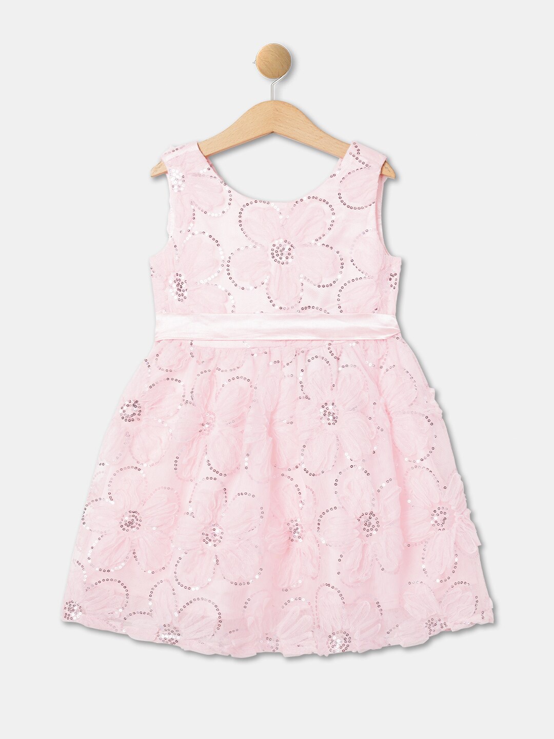 

R&B Girls Fit and Flare Dress, Pink