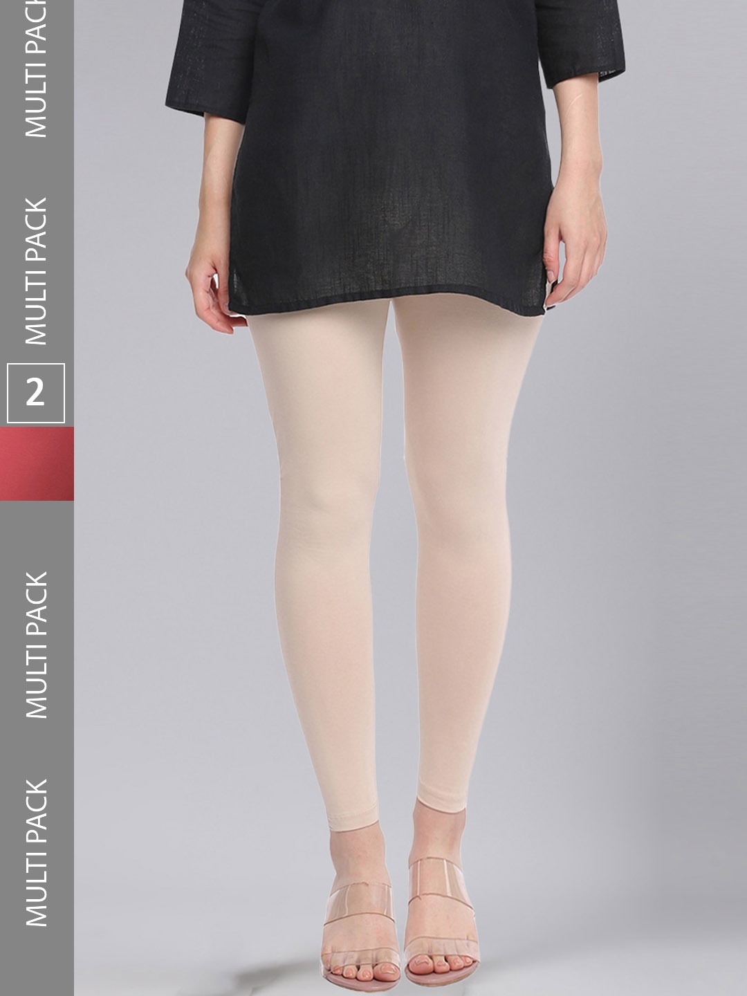 

Dollar Missy Pack Of 2 Ankle Length Leggings, Beige