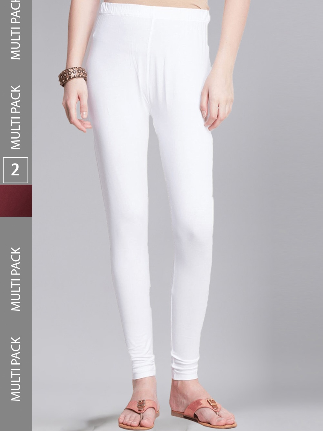 

Dollar Missy Pack Of 2 Slim Fit Ankle-Length Leggings, White