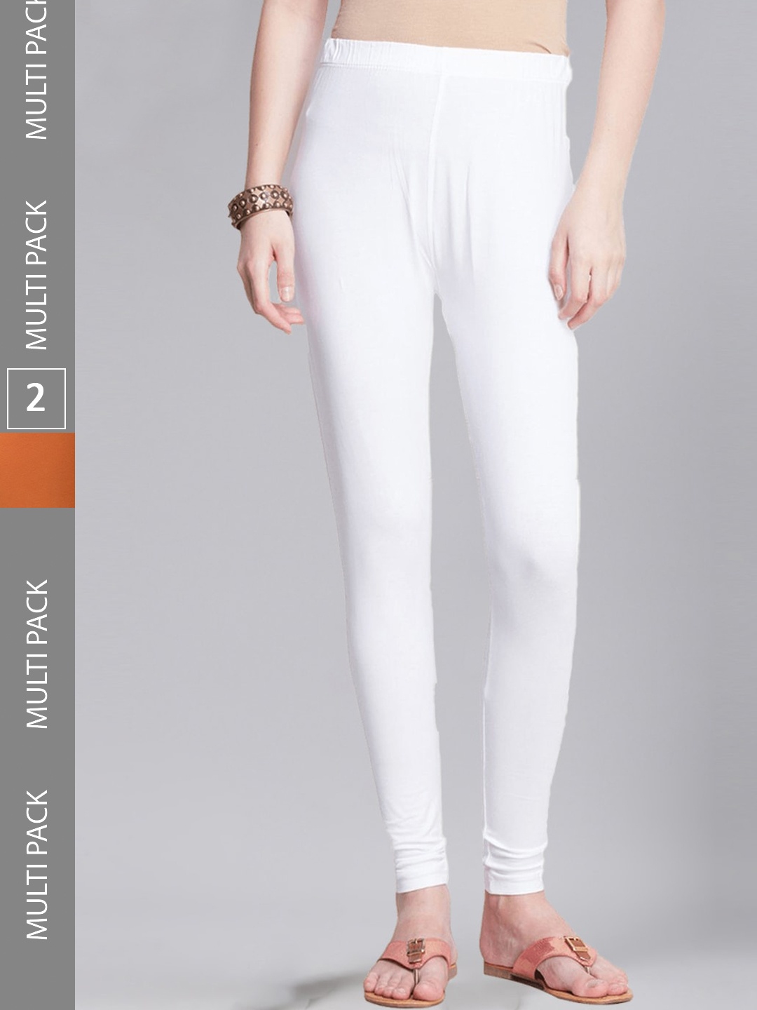 

Dollar Missy Pack Of 2 Slim Fit Ankle-Length Leggings, White