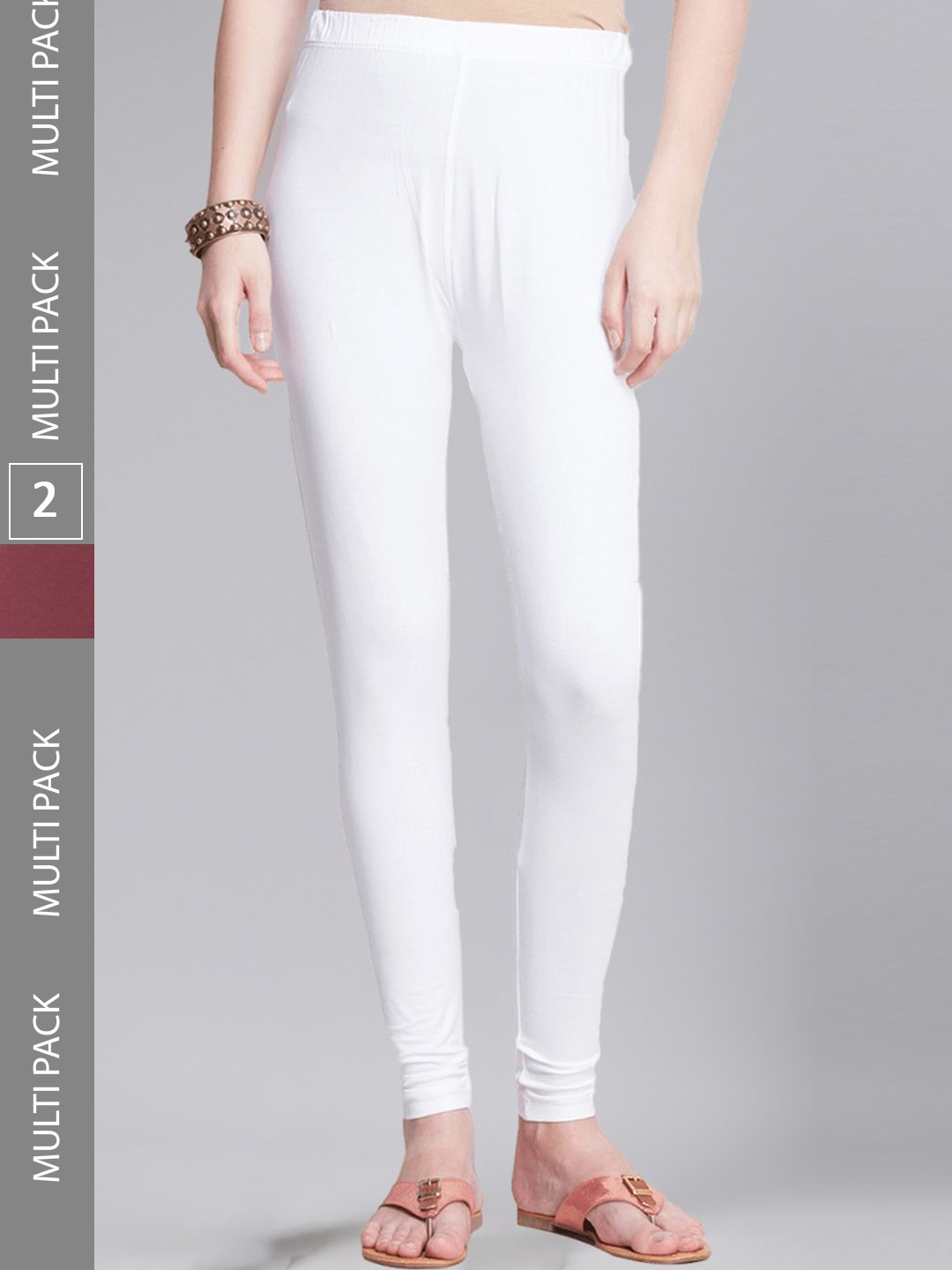

Dollar Missy Pack Of 2 Slim Fit Ankle-Length Leggings, Maroon