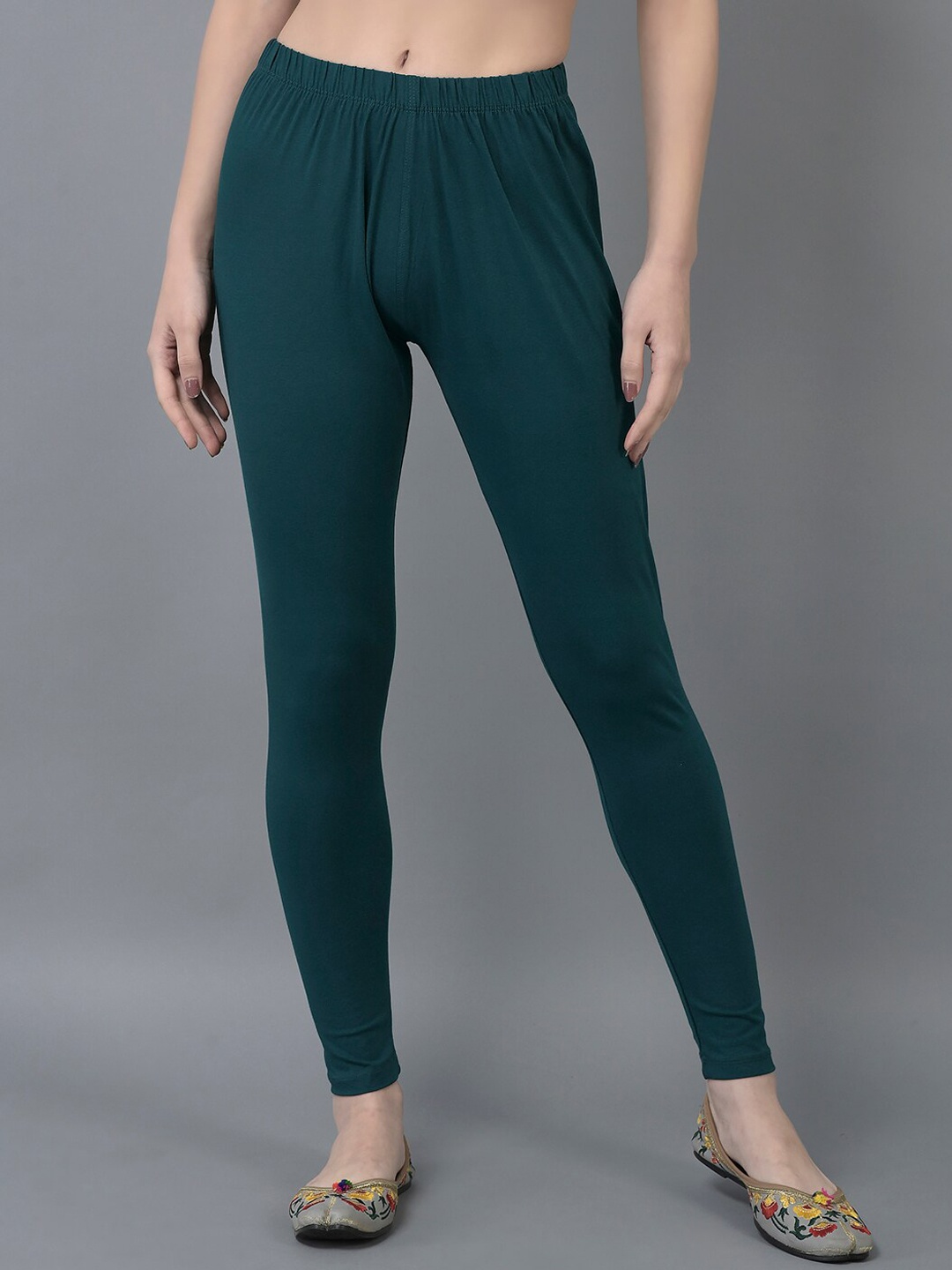 

Dollar Missy Women Churidar Length Slim Fit Leggings, Green