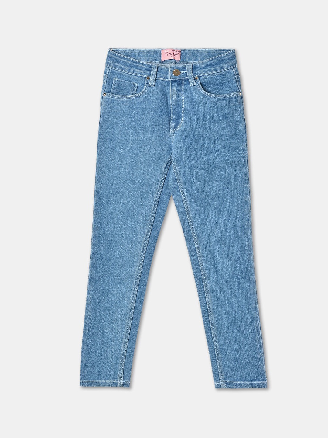

R&B Girls Mid-Rise Cropped Jeans, Blue