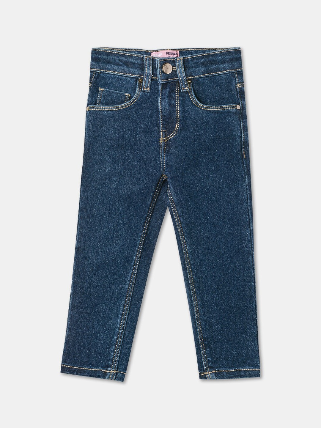 

R&B Girls Mid Rise Cotton Jeans, Blue