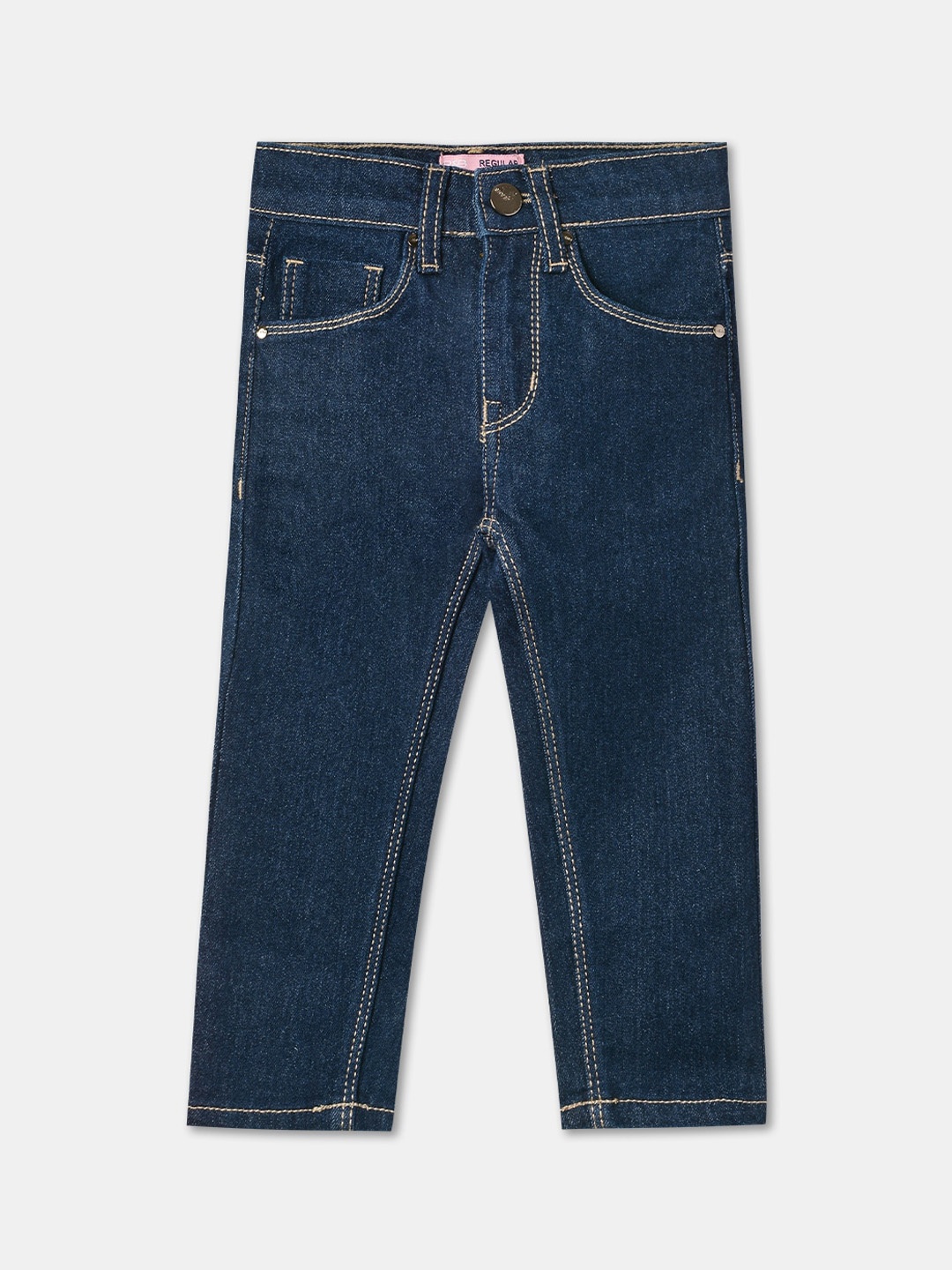 

R&B Girls Mid Rise Light Fade Cotton Jeans, Blue