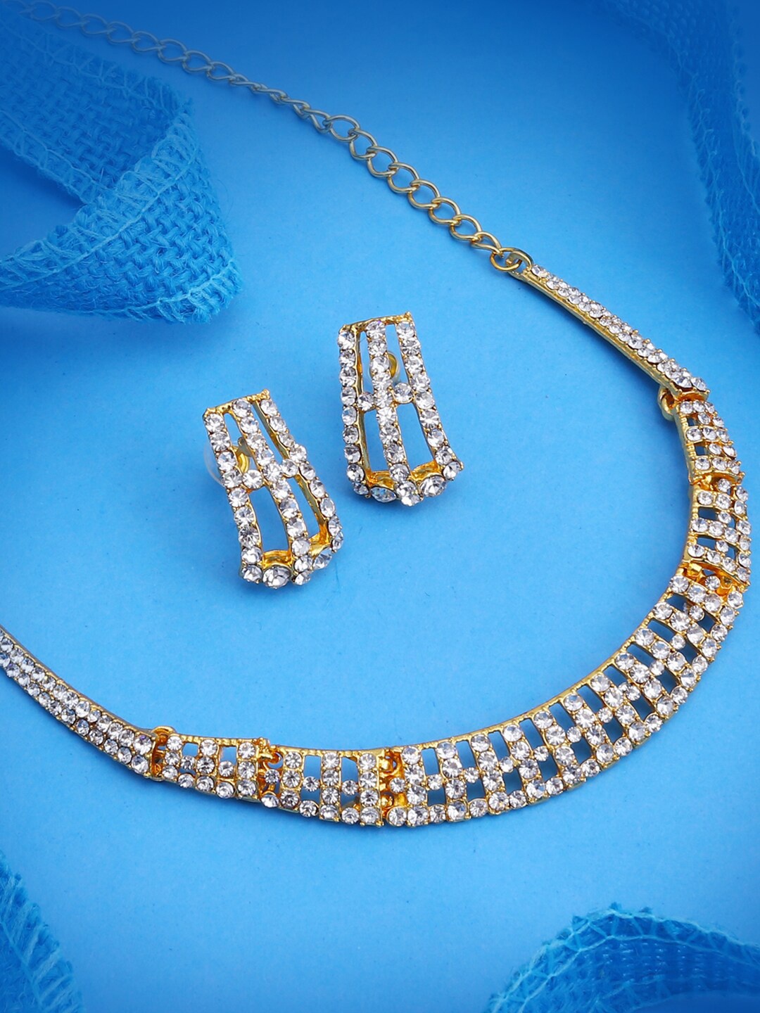 

Sukkhi Gold-Plated Stone Studded Necklace & Earrings