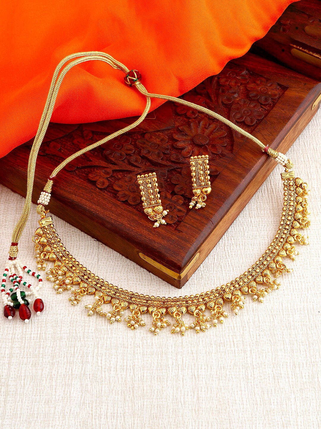 Sukkhi Gold-Plated Beaded Jewellery Set