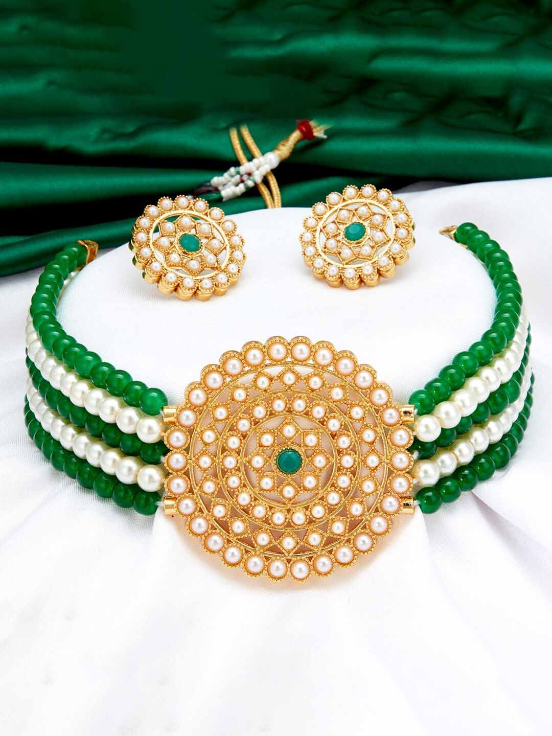 

Sukkhi Gold-Plated Pearl Beaded Jewellery Set