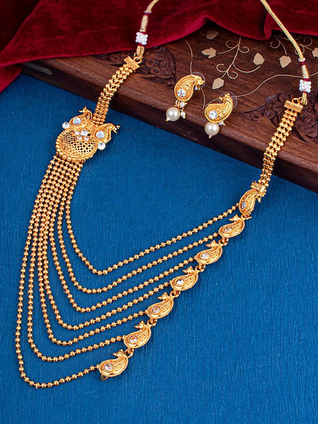 

Sukkhi Gold-Plated Pearl-BeadedJewellery Set