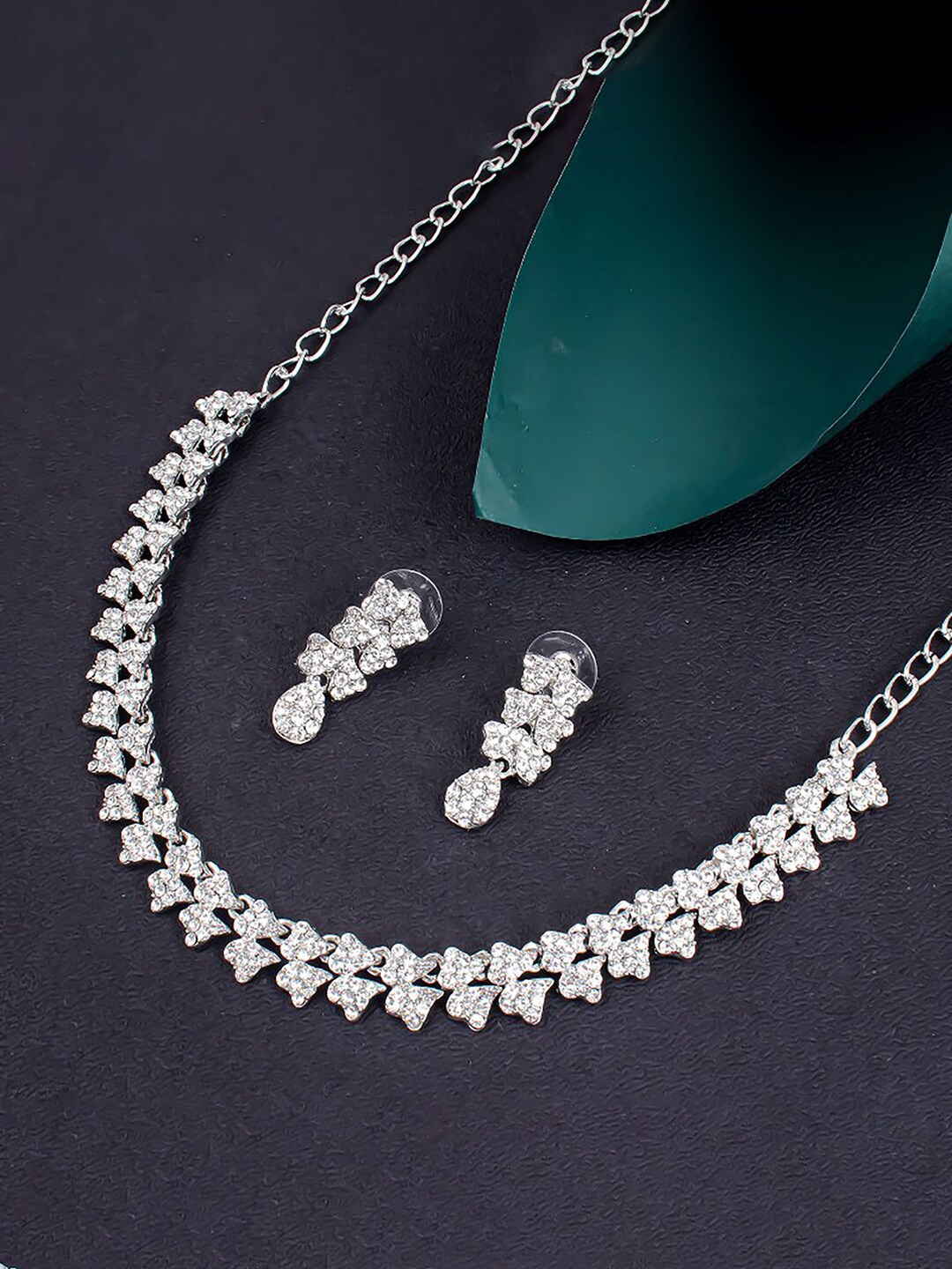 

Sukkhi Gold-Plated Stone Studded Jewellery Set, Silver