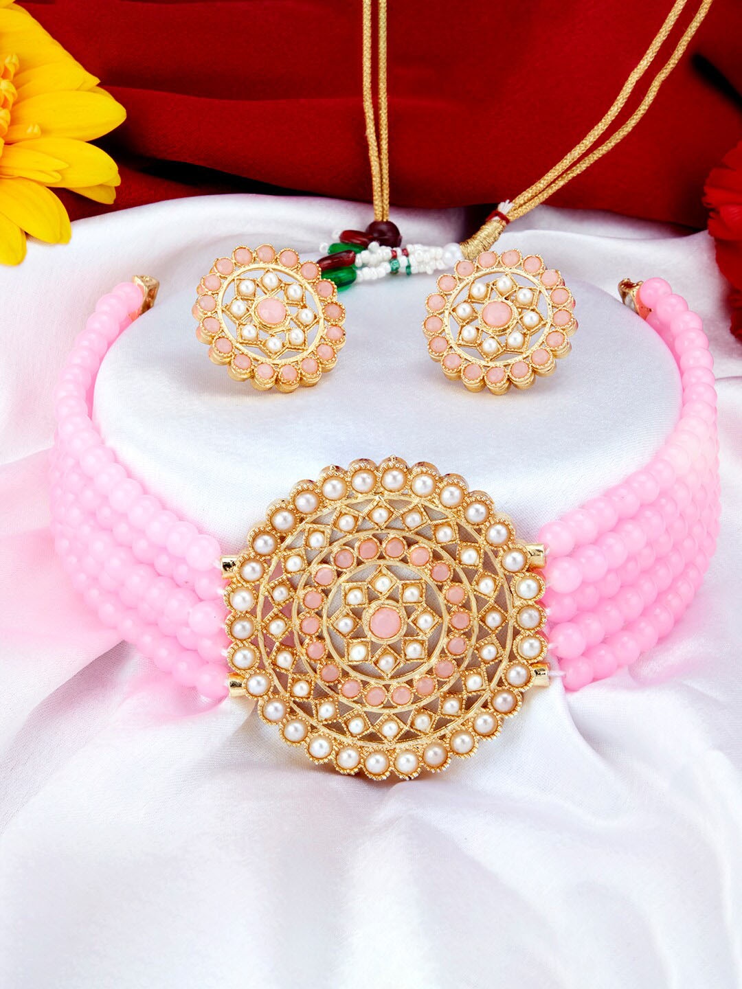 

Sukkhi Gold-Plated Pearls-Beaded Jewellery Set