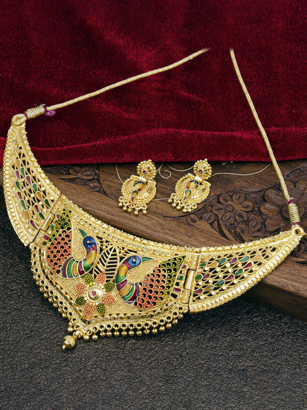 

Sukkhi Gold-Plated Peacock Necklace and Earrings