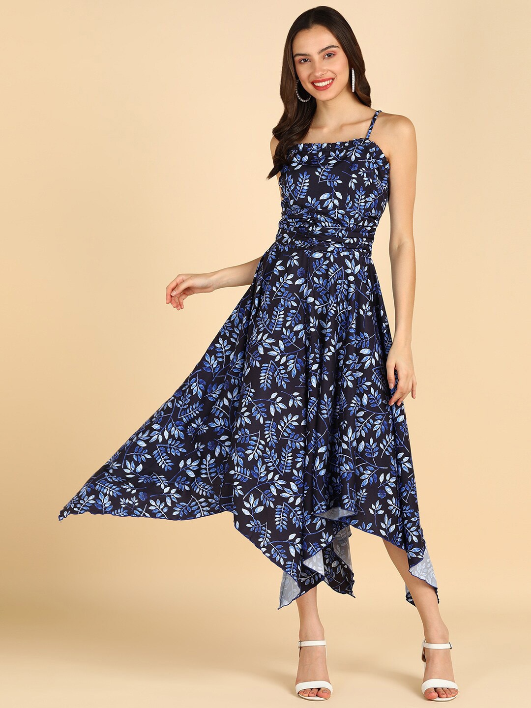 

ZNX Clothing Blue Floral Print Maxi Dress
