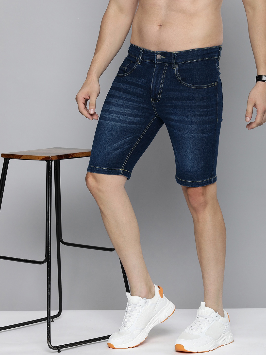 

HERE&NOW Men Denim Shorts, Blue