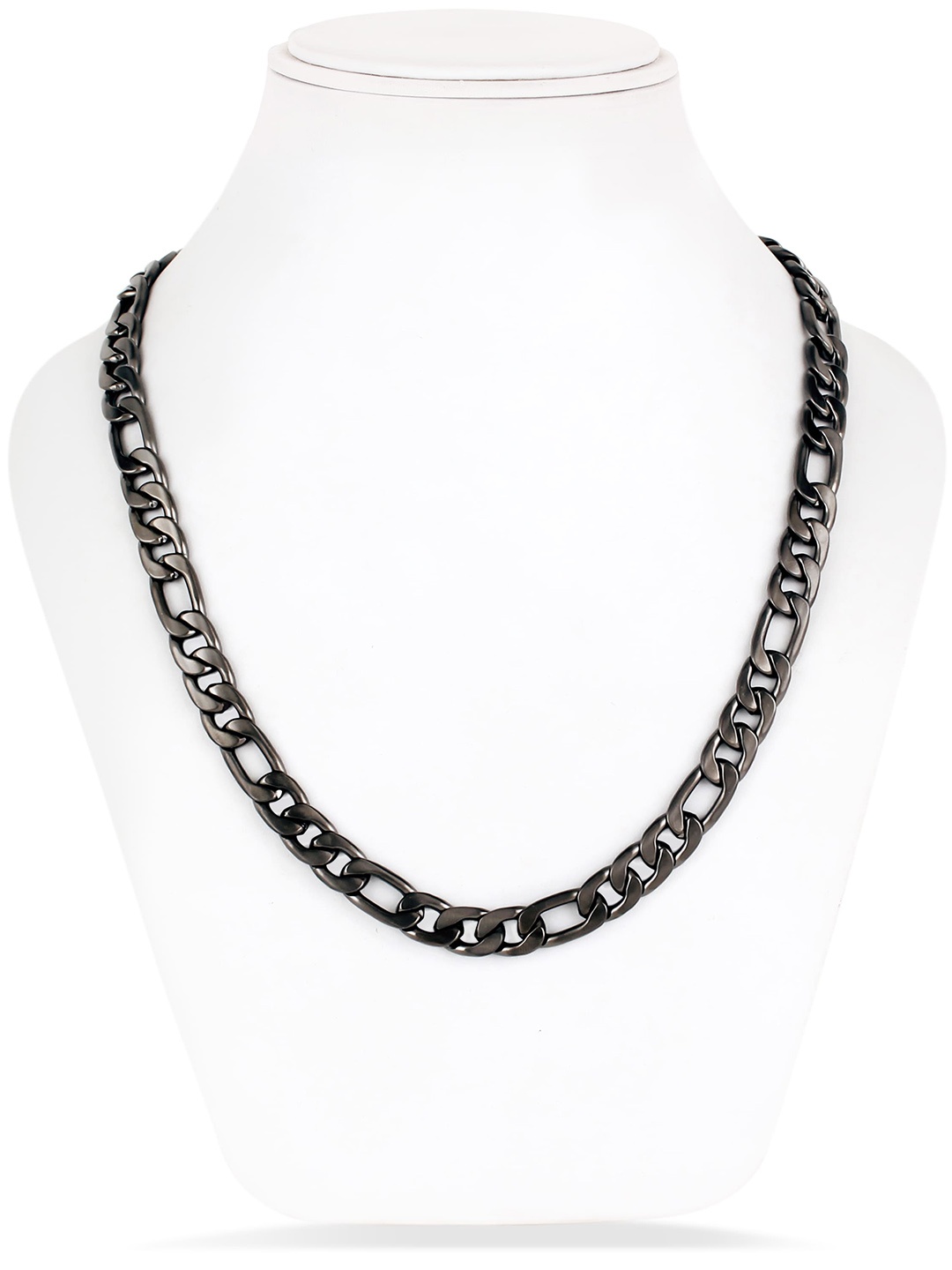 

Fashion Frill Men Silver-Plated Stainless Steel Statement Chain, Black