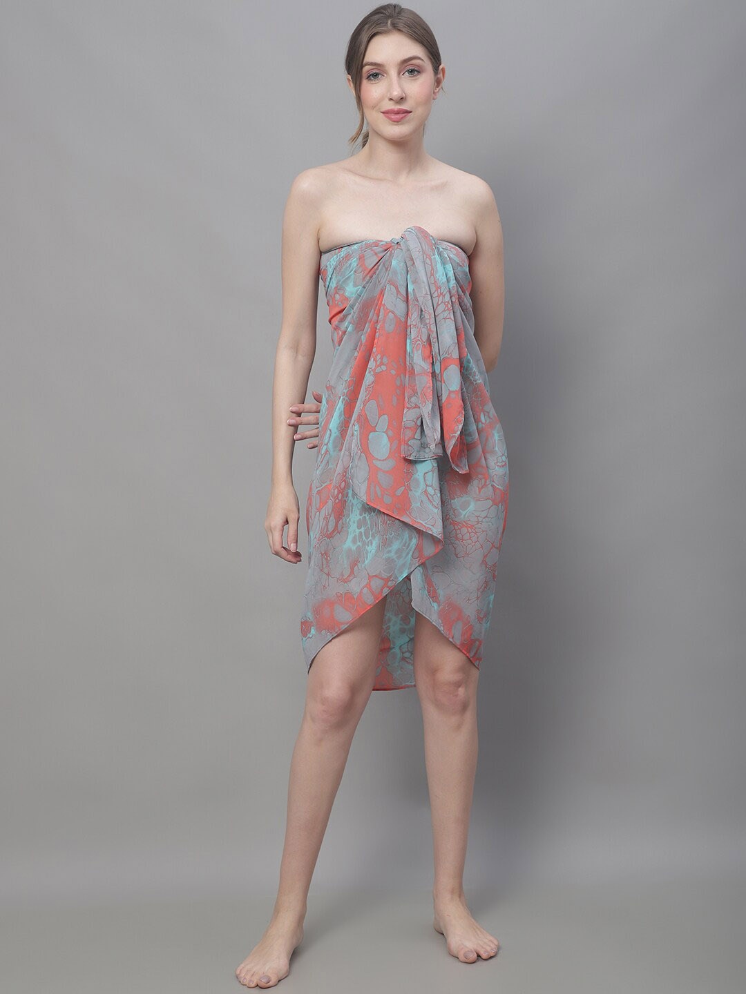 

Claura Abstract Printed Swimwear Cover Up Sarong, Grey