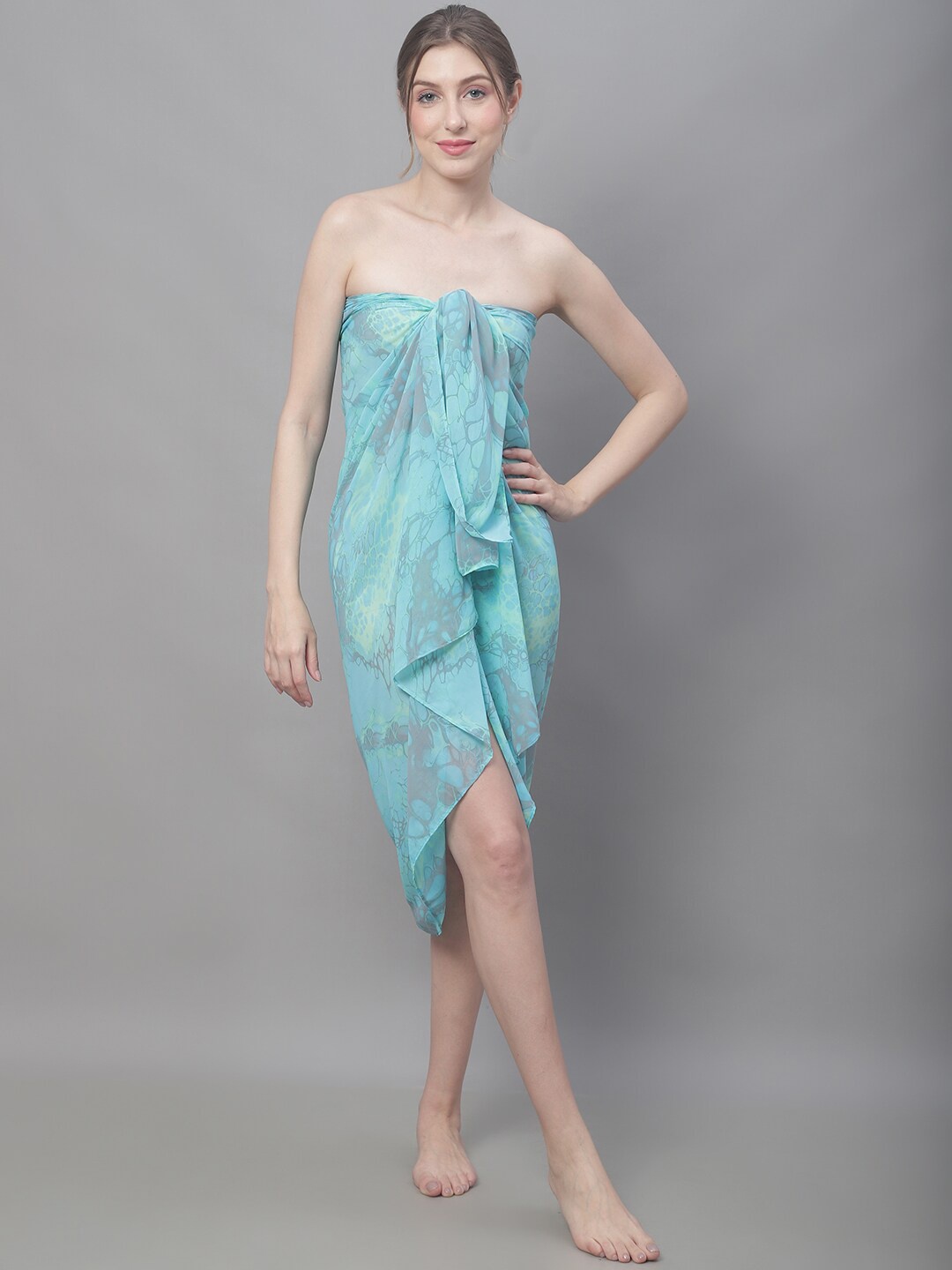 

Claura Abstract Printed Swimwear Cover Up Sarong, Blue