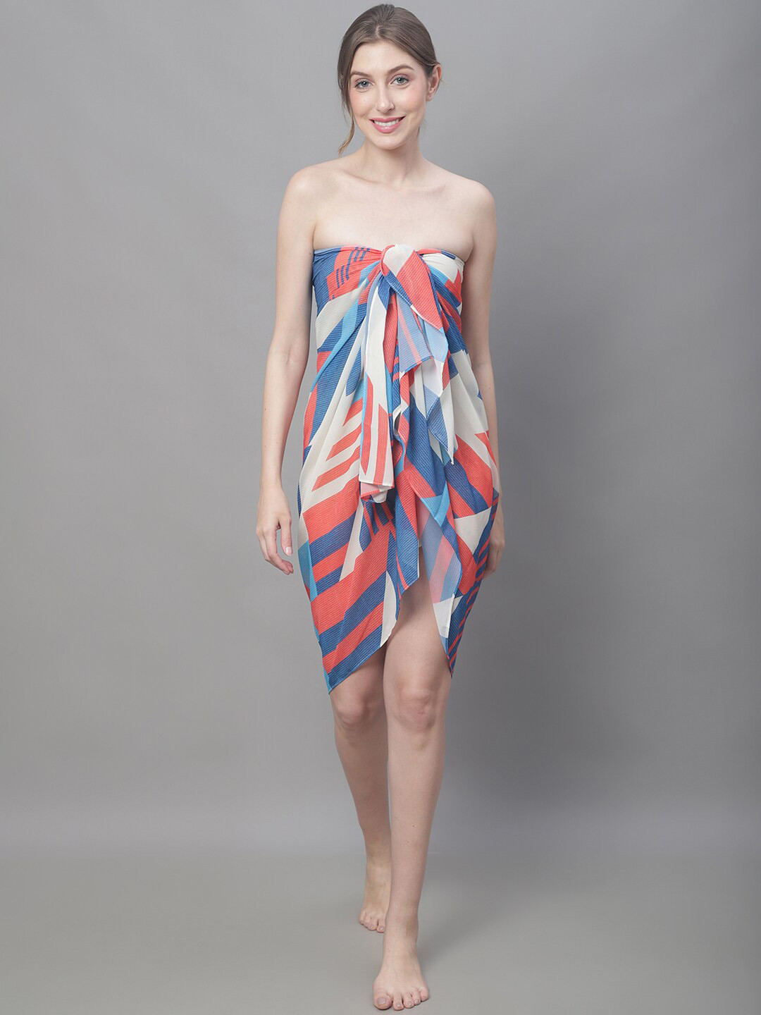 

Claura Abstract Printed Swimwear Cover Up Sarong, Blue