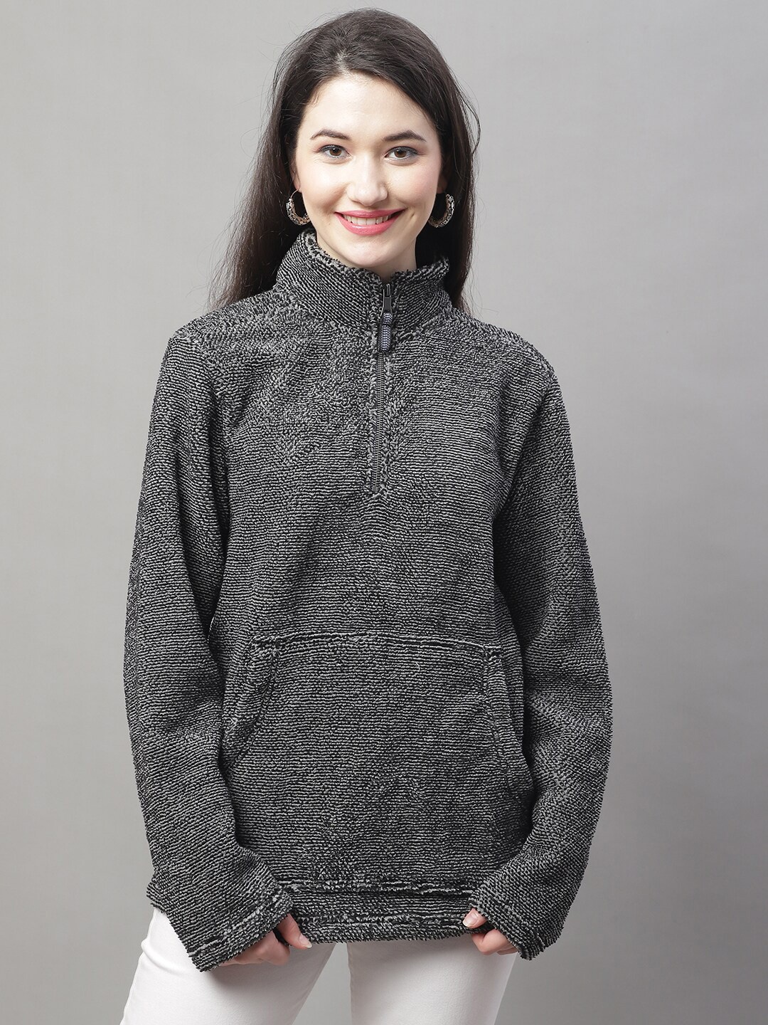 

NoBarr Mock Collar Sweatshirt, Grey