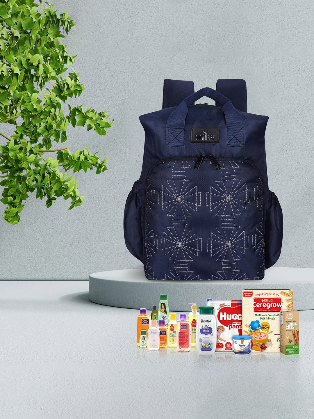 

THE CLOWNFISH Lightweight Sturdy Diaper Bag, Navy blue