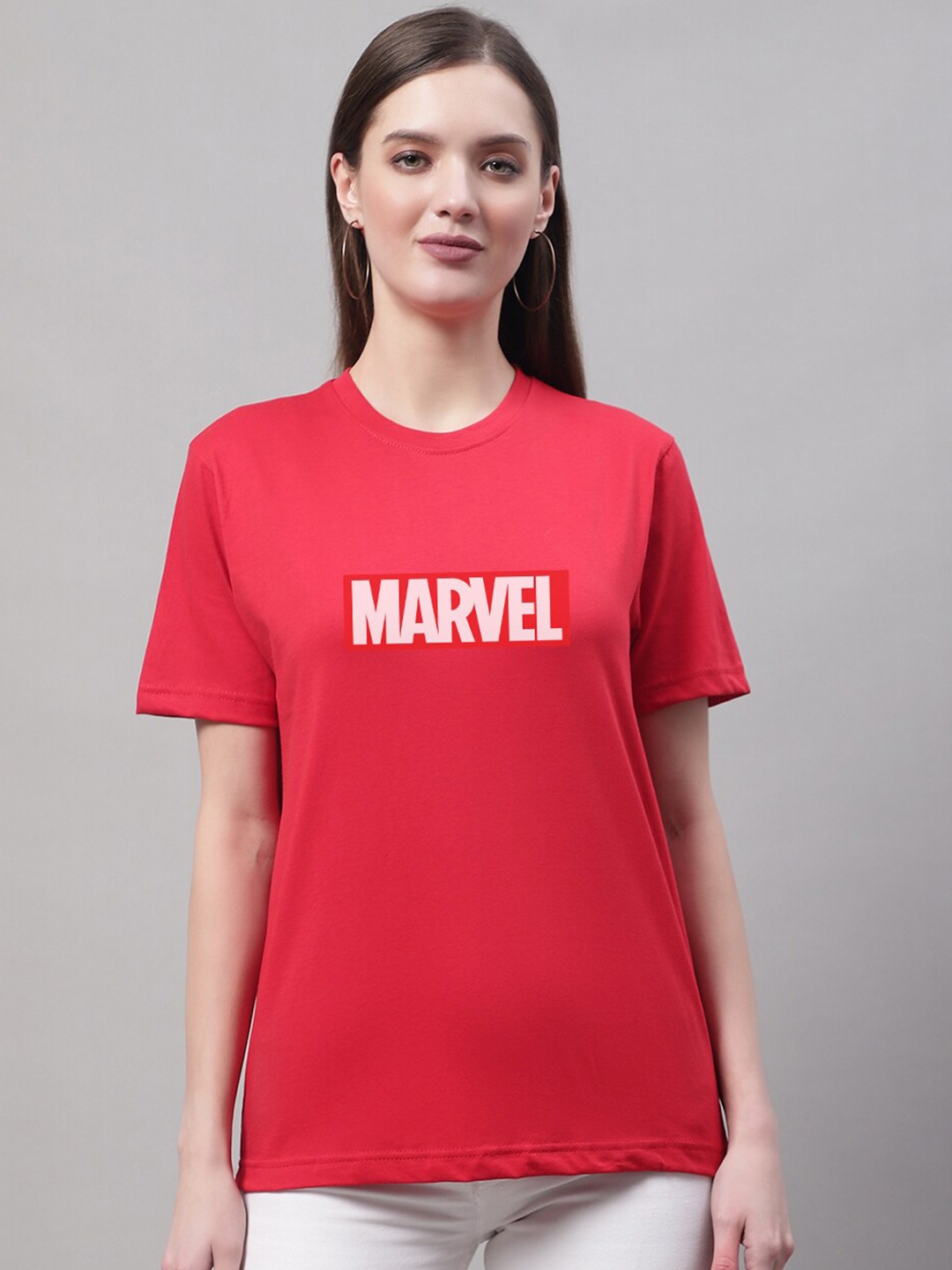 borse lele Marvel Printed Casual Pure Cotton T-shirt, Red