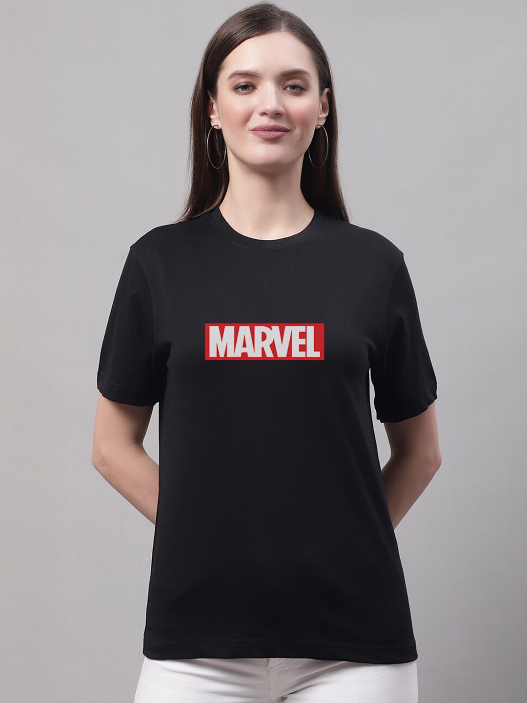 

borse lele Marvel Logo Printed Pure Cotton T-shirt, Black