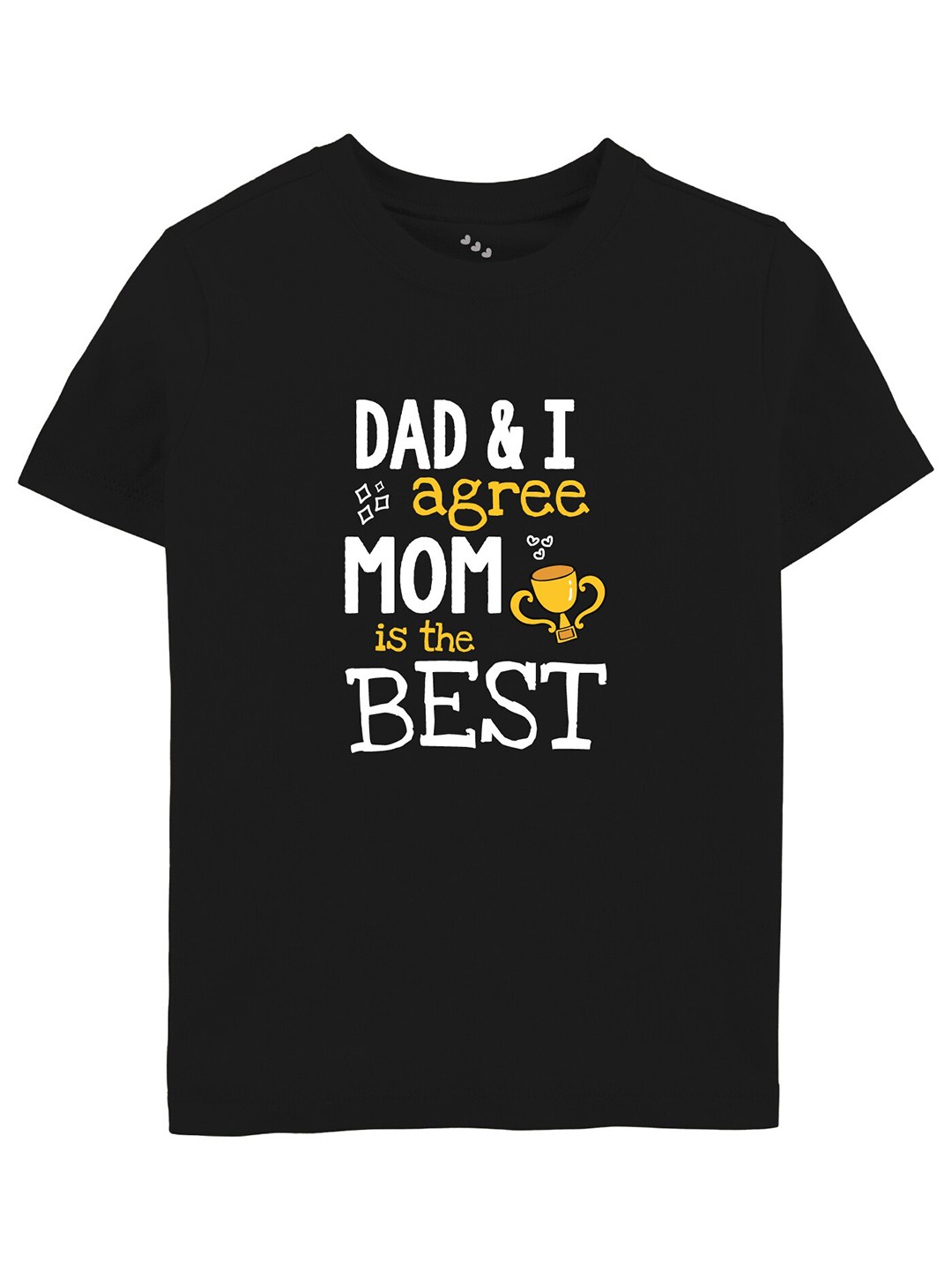 Zeezeezoo Kids DAD & I Agree Mom is the Best Printed Casual T-shirt, Black