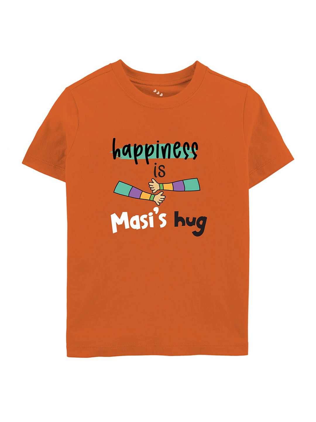 

Zeezeezoo Kids Happiness Is Masi's Hug Printed Casual T-shirt, Orange
