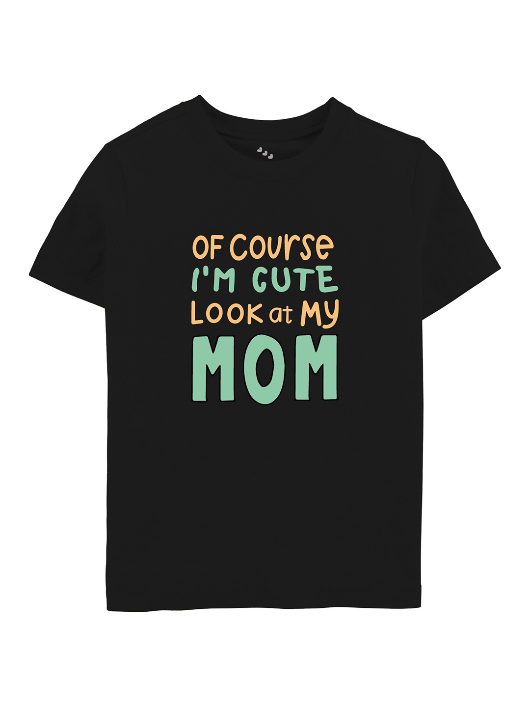 

Zeezeezoo Kids Ofcourse I Am Cute Look At My Mom Printed Cotton T-shirt, Black