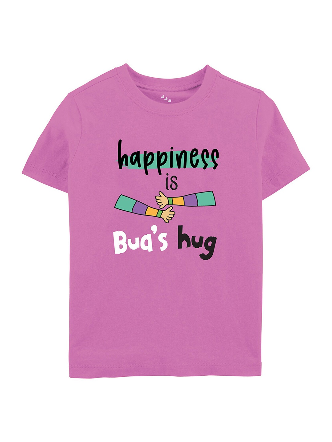 

Zeezeezoo Kids Happiness Is Buas Hug Printed Pure Cotton T-shirt, Pink