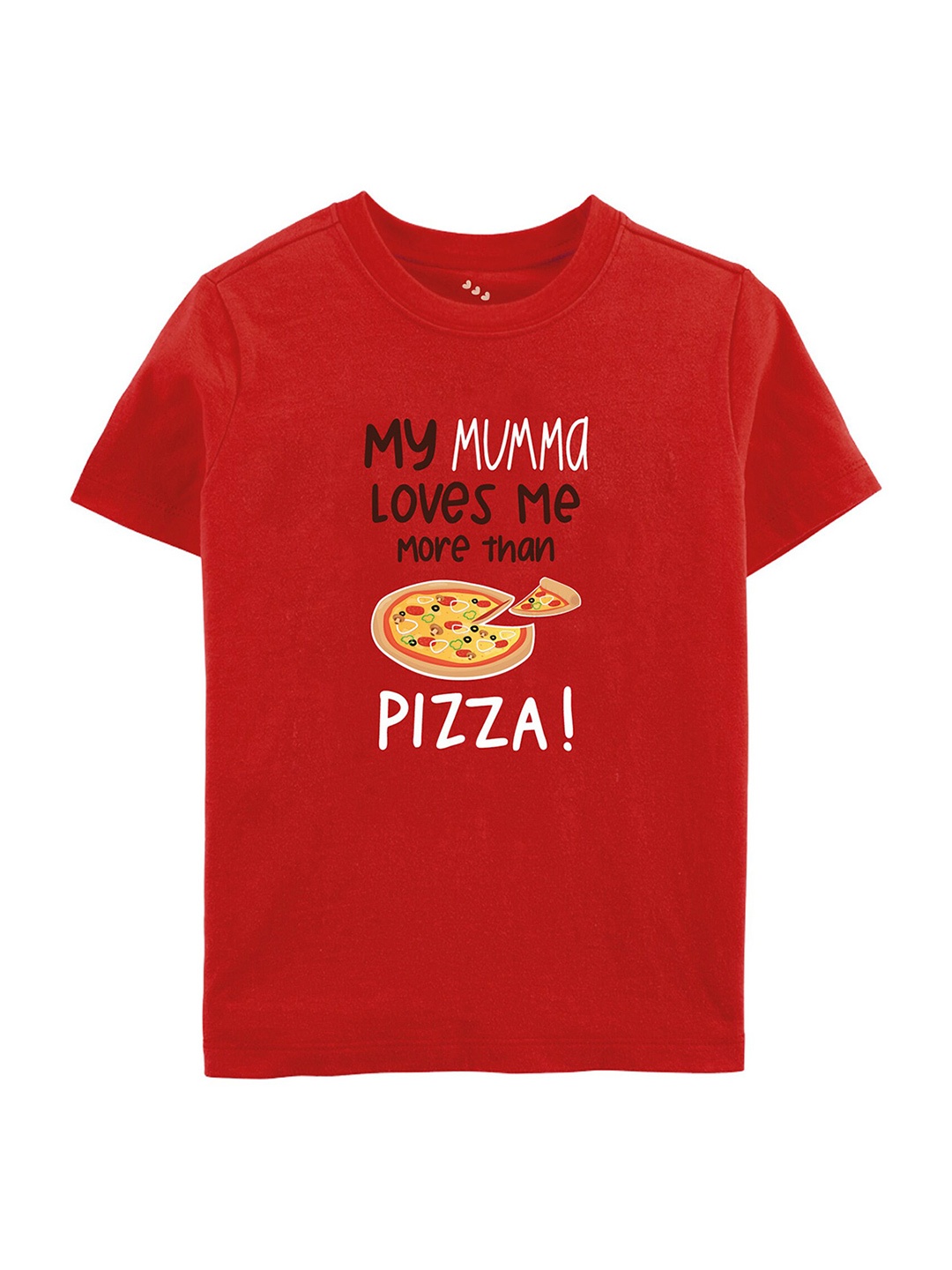 Zeezeezoo Kids Typography Printed Pure Cotton T-shirt, Red