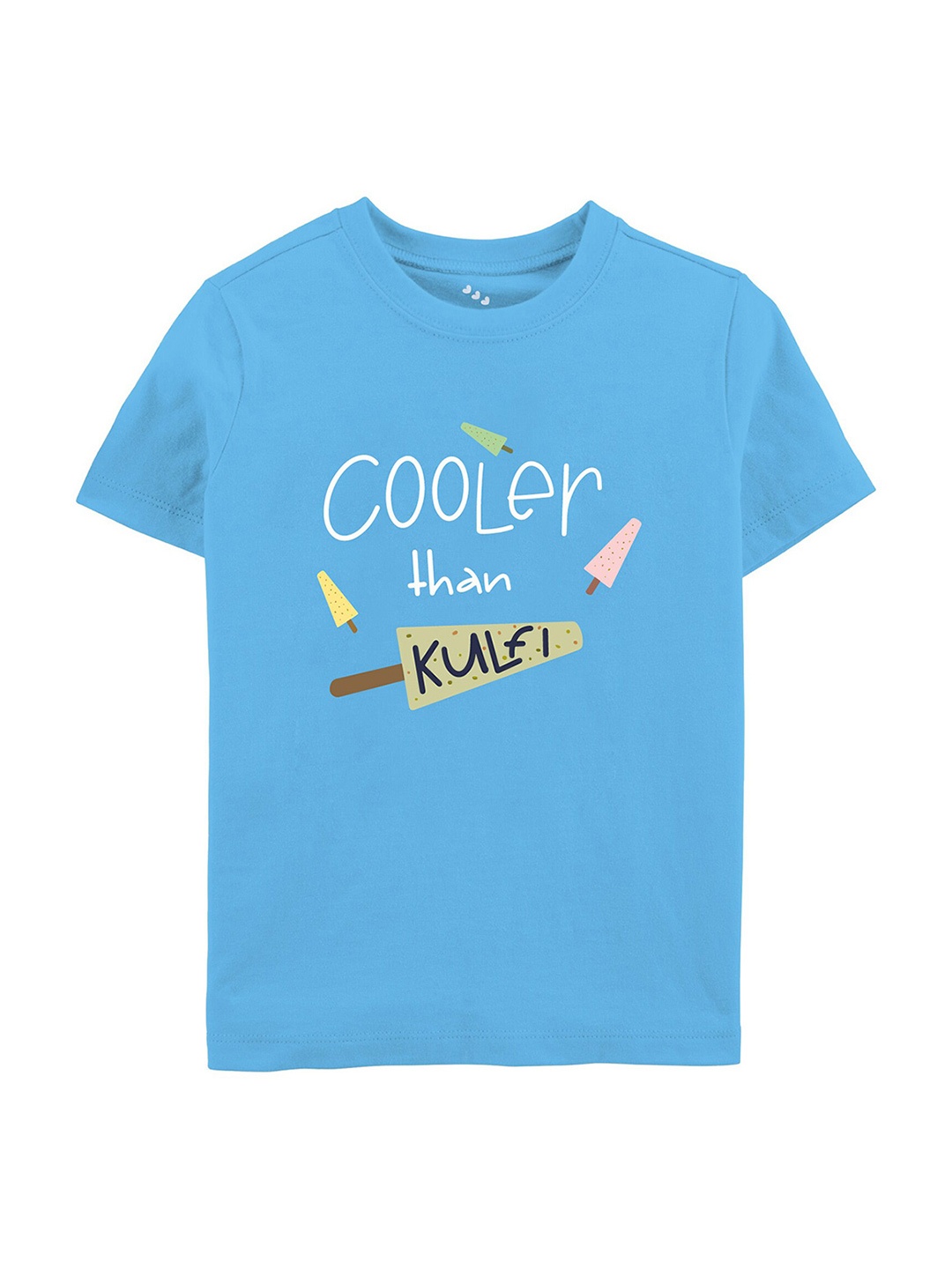 Zeezeezoo Kids Cooler than Kulfi Printed Casual T-shirt, Blue