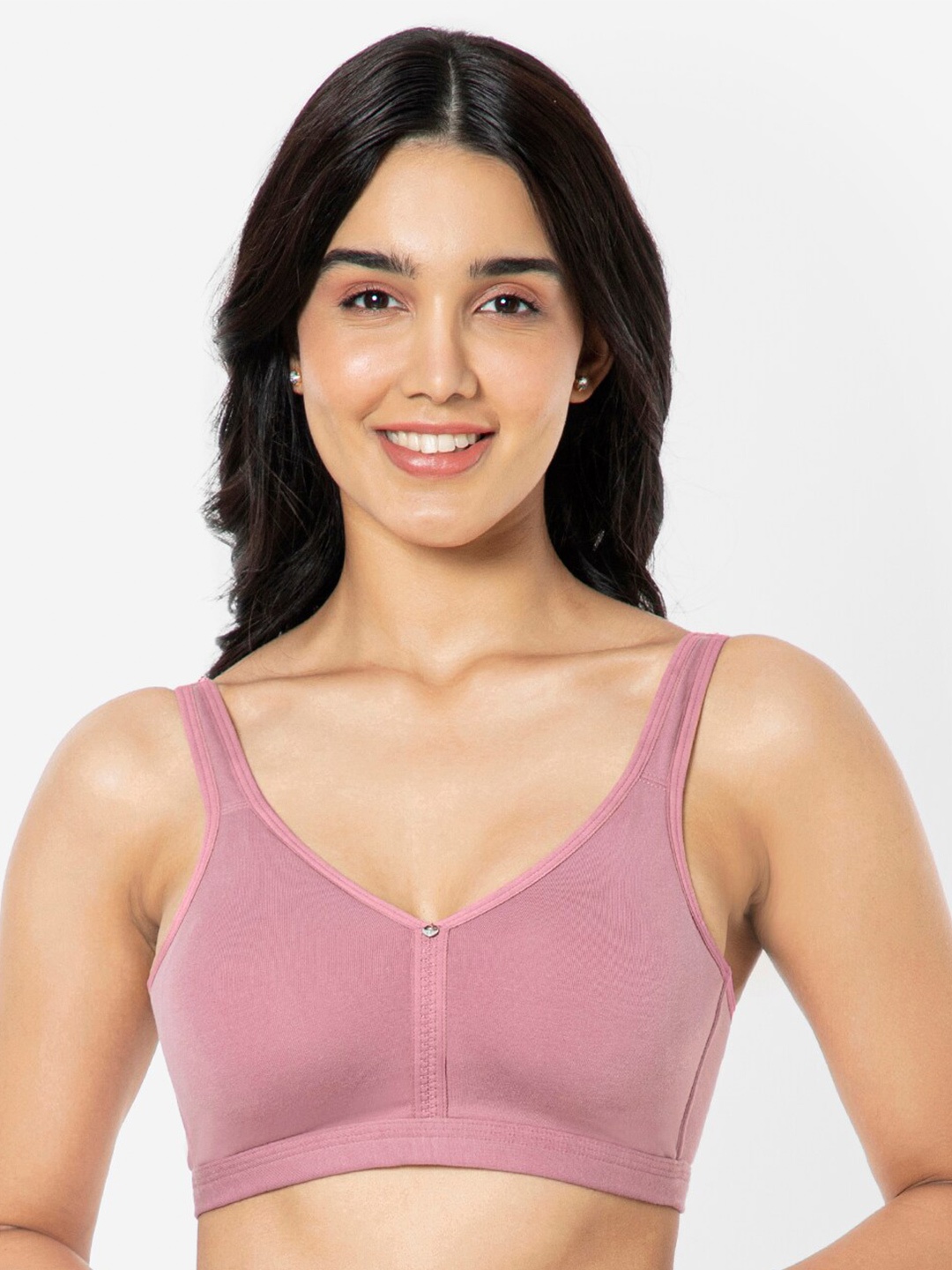 

Amante Solid Non Padded Wirefree Cotton Chic Support Bra - BRA93101, Pink