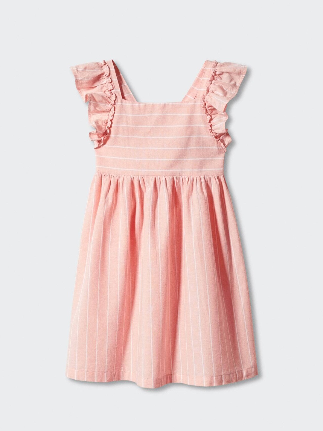 

Mango Kids Girls Striped Gathered Detail Empire Dress, Peach