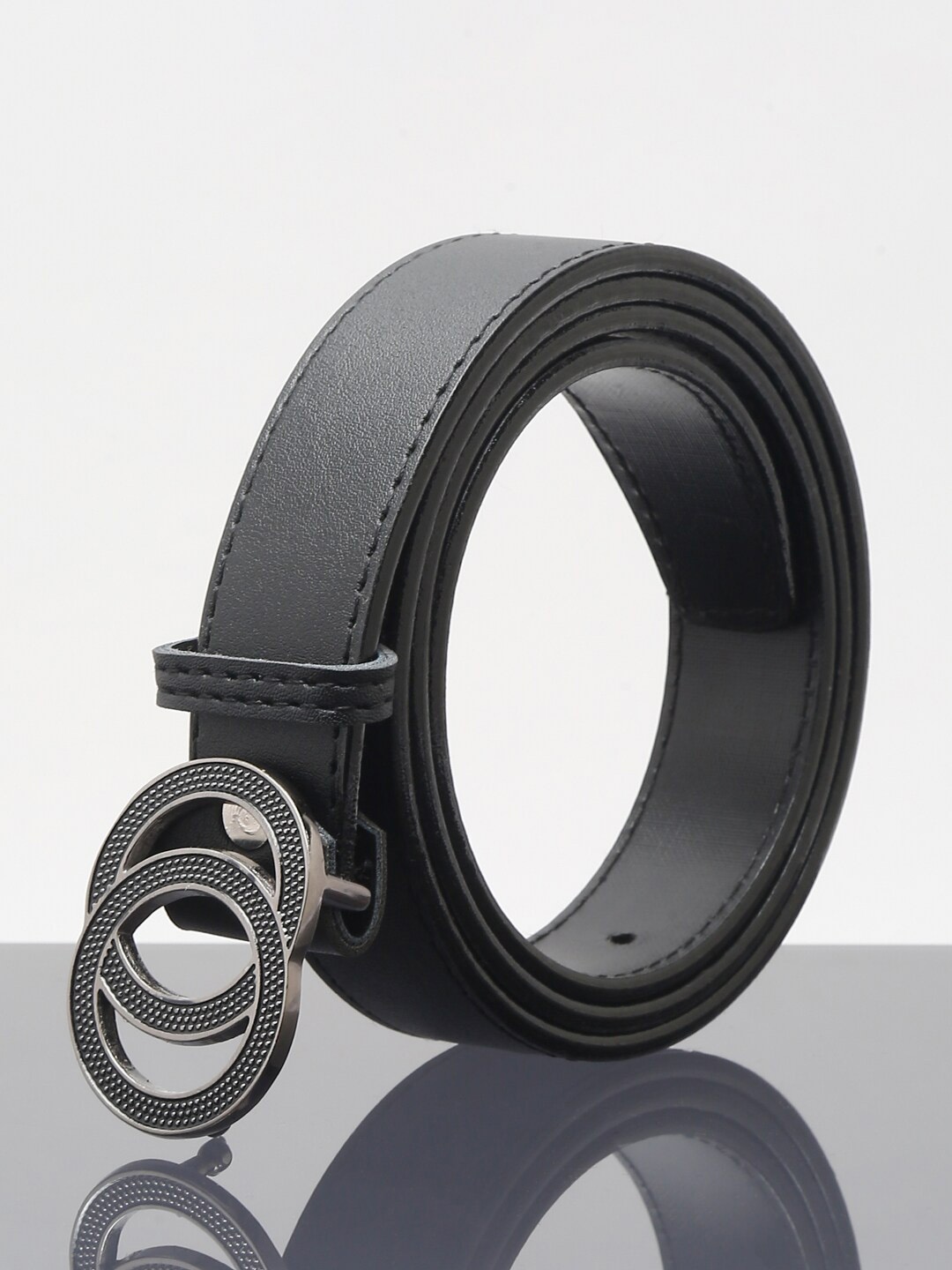

Apsis Women Synthetic Belt With Push Pin, Black