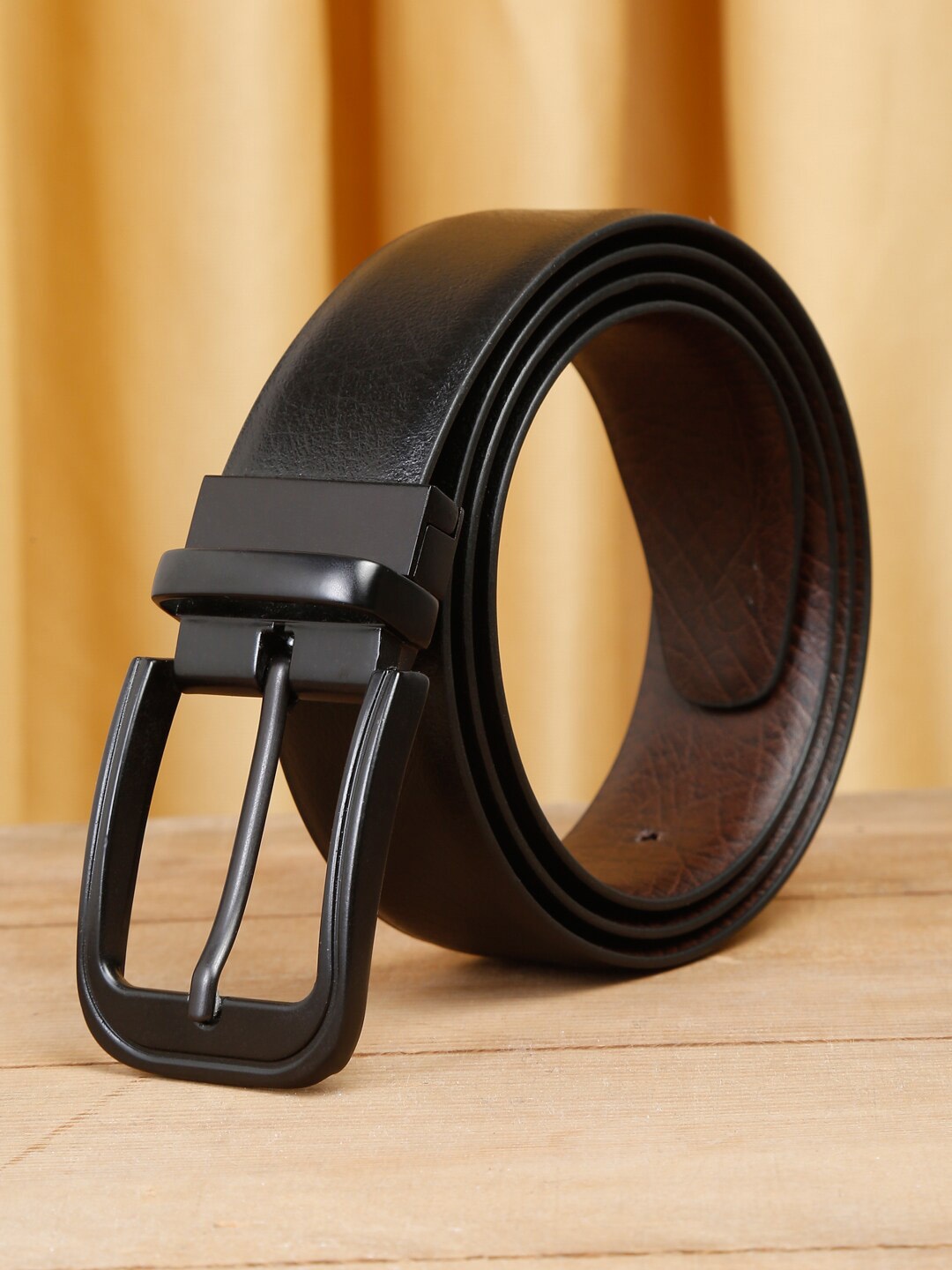 

Apsis Men Textured Reversible Formal Belt, Black