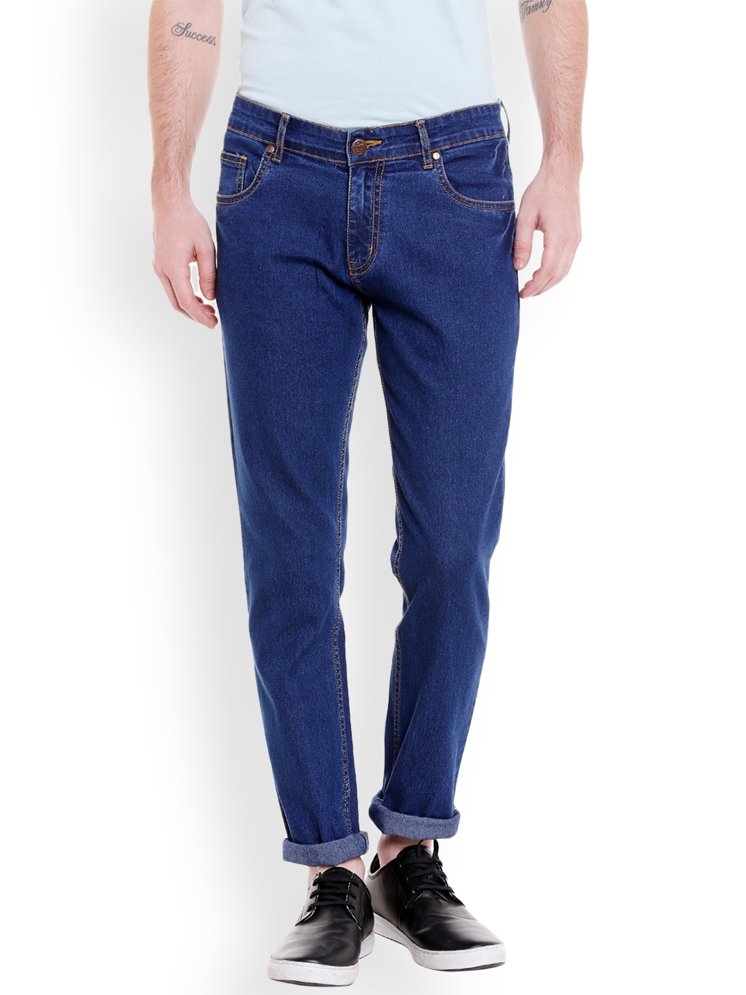 

High Star Men Blue Slim Fit Mid-Rise Clean Look Plus Size Stretchable Jeans