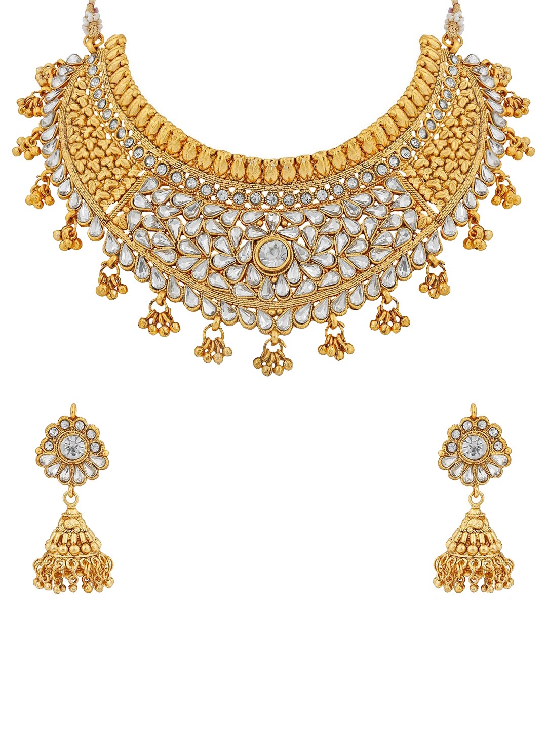 

Sukkhi Gold-Plated Stone-Studded Necklace and Earrings
