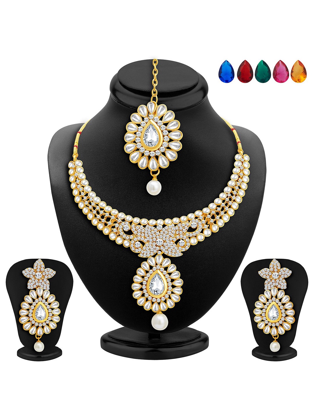 

Sukkhi Gold-Plated Stone-Studded Jewellery Set
