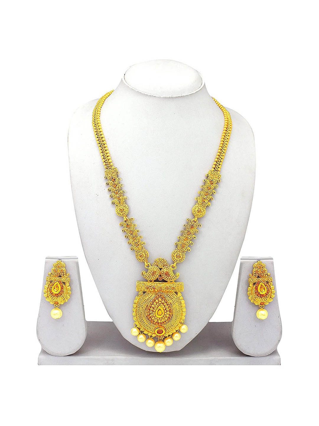 

Sukkhi Gold-Plated Stone-Studded & Artificial -Beaded Jewellery Set