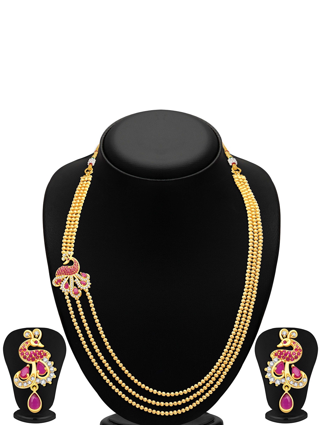 

Sukkhi Gold-Plated CZ-Studded Designed Jewellery Set