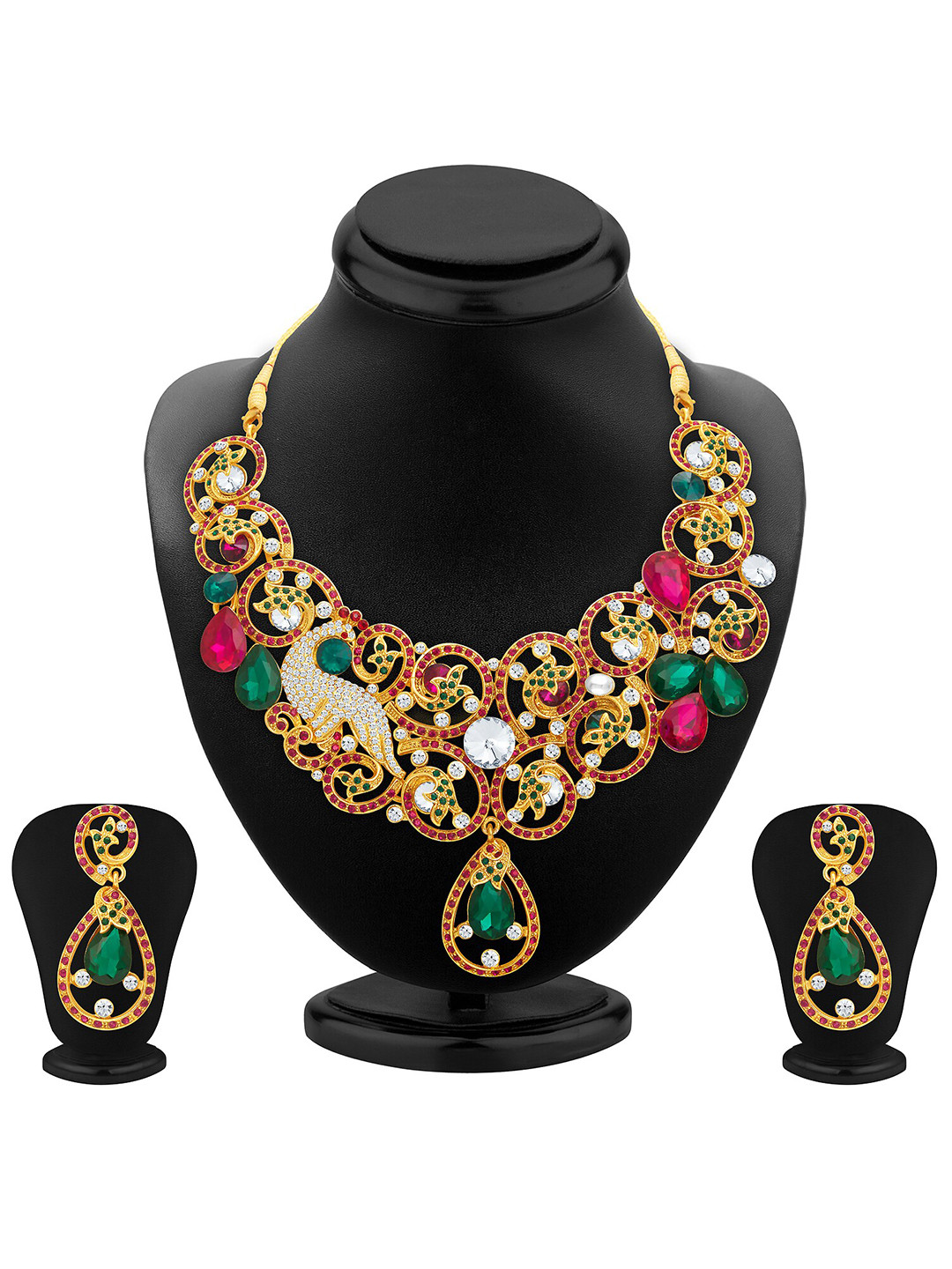 

Sukkhi Gold-Plated Stone-Studded Necklace and Earrings