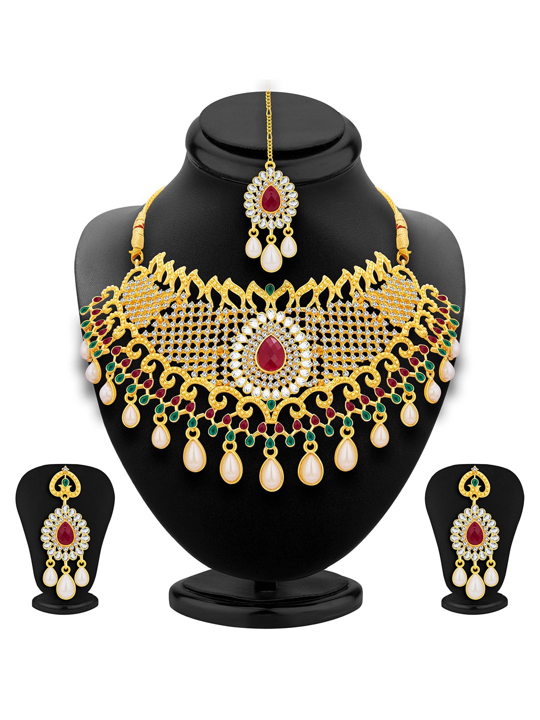 

Sukkhi Gold-Plated AD-Studded Jewellery Set