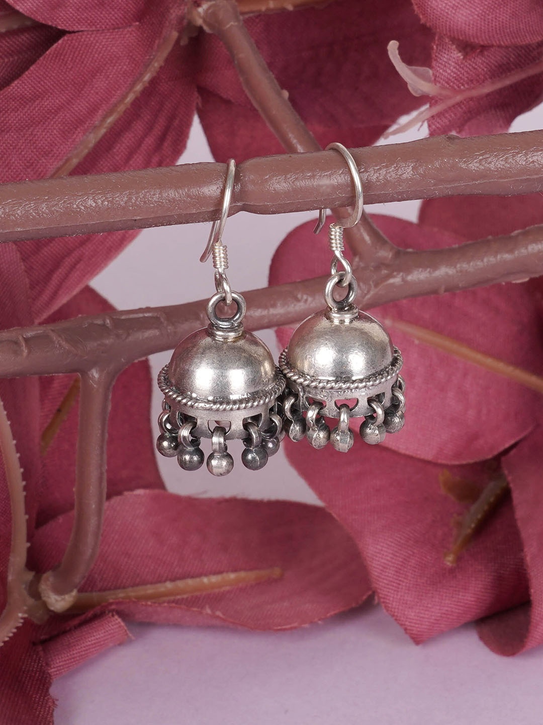 

Shyle 925 Sterling Silver-Plated Dome Shaped Jhumkas