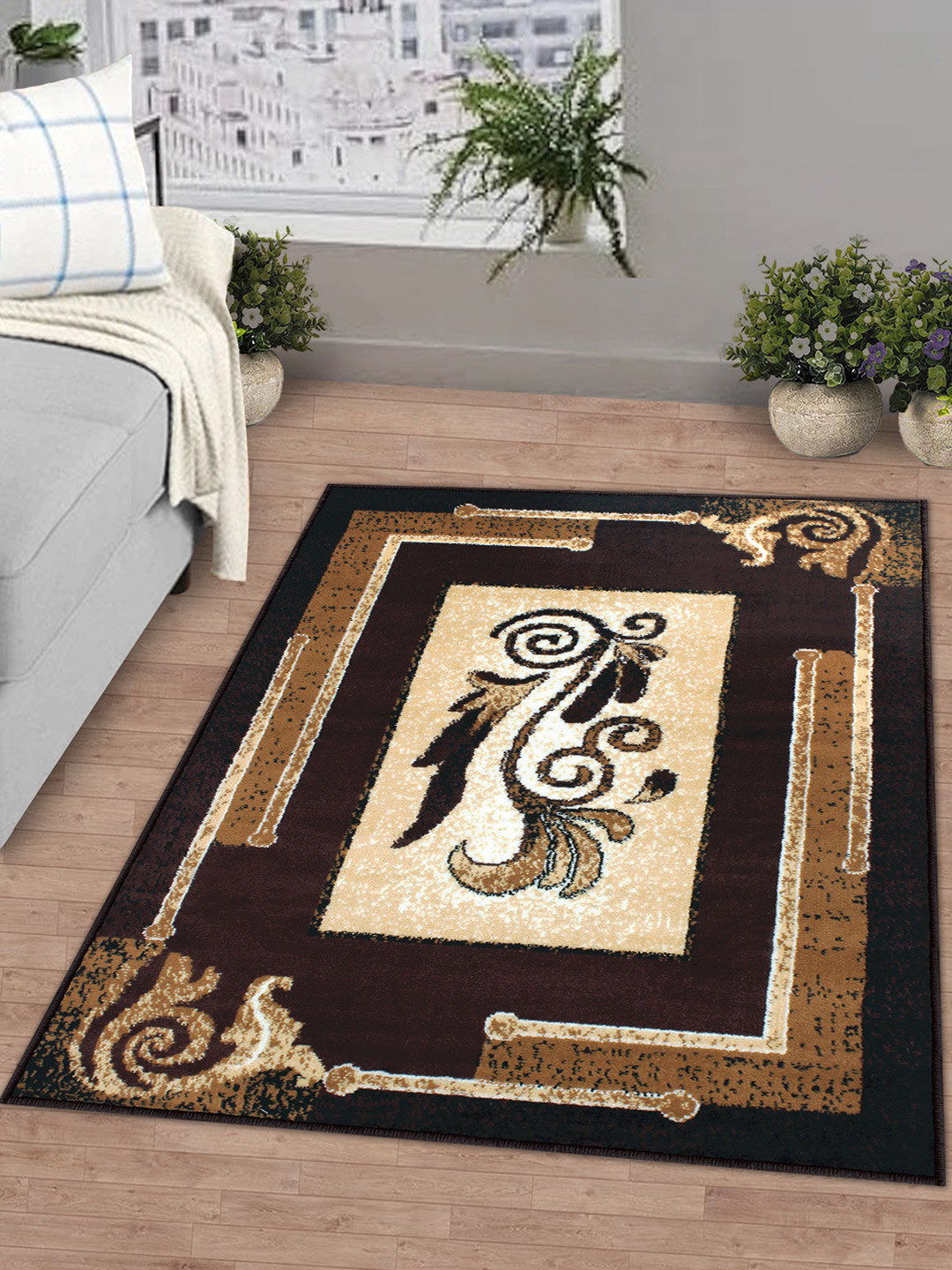 

Story@home Brown & Beige Printed Anti-Skid Rectangular Floor Carpet