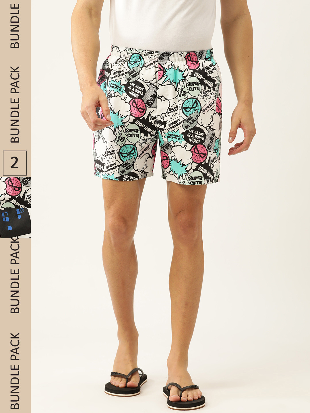 

Kook N Keech Men Set of 2 Spiderman Printed Cotton Boxers KS22M746, Multi