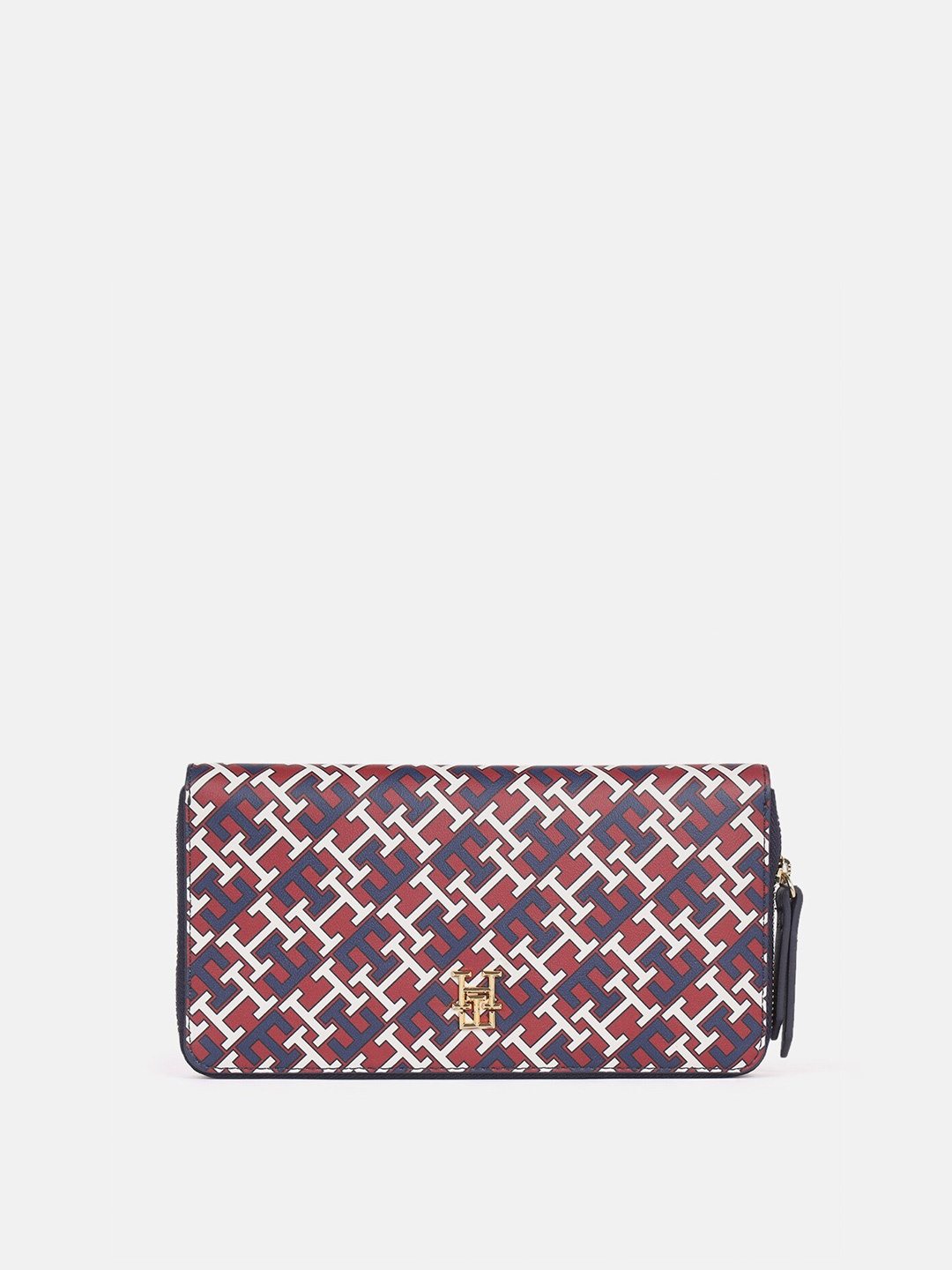 

Tommy Hilfiger Women Printed PU Zip Around Wallet, Grey